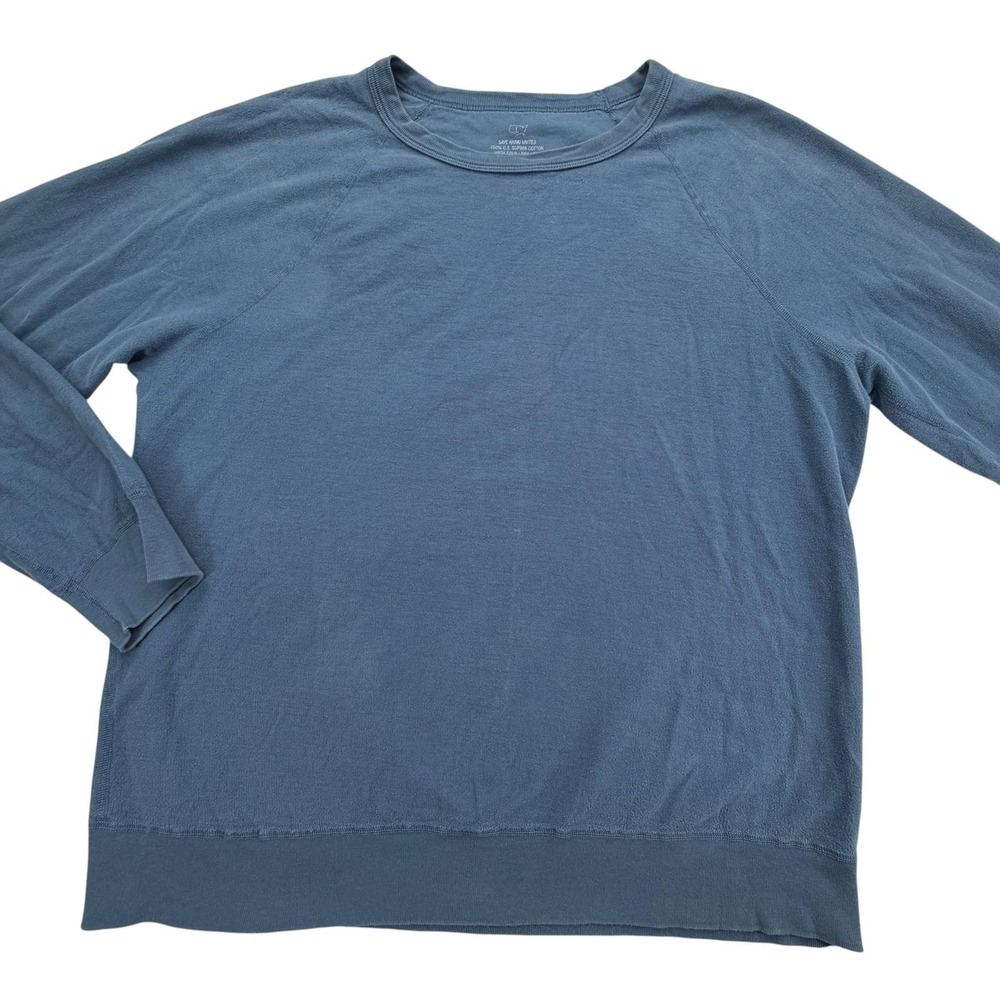 Save Khaki United Sweatshirt Mens XL Blue Pullover Tagless Made USA Lightweight
